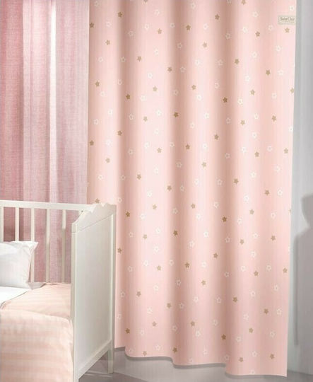 Saint Clair Παιδική Κουρτίνα Starlight με Τρουκς Pink 160x250εκ.