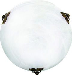 Viokef Flora Classic Mount Glass Ceiling Light E27 40cm White 3959000