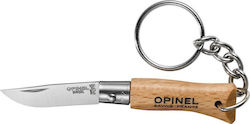 Opinel Keychain No 02 Pocket Knife Keychain Brown with Blade made of Stainless Steel