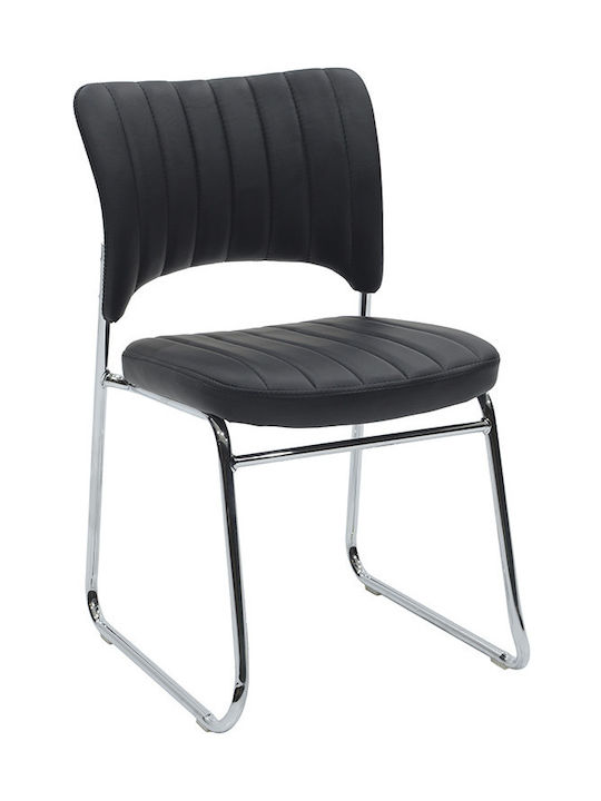 Καρέκλα Επισκέπτη Evelia Μαύρη 44x51x81cm