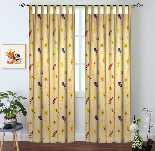 Disney Παιδική Κουρτίνα Sweet Cord με Τρέσα Μπεζ 140x290εκ.