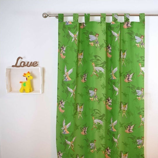 Disney Kids Tab Top Curtain Charming 45 Green 140x290cm