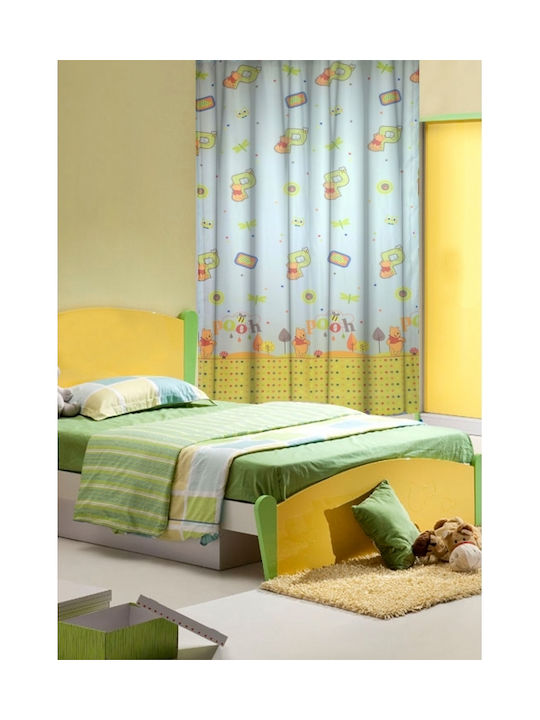 Disney Perdea pentru Copii WP203 Winnie cu Tresă Albastru 140x290buc