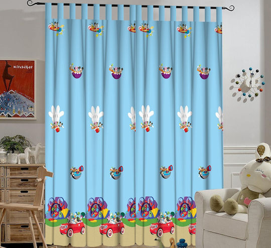 Disney Kinder Vorhang 10145 Club House mit Borte Blau 140x290cm