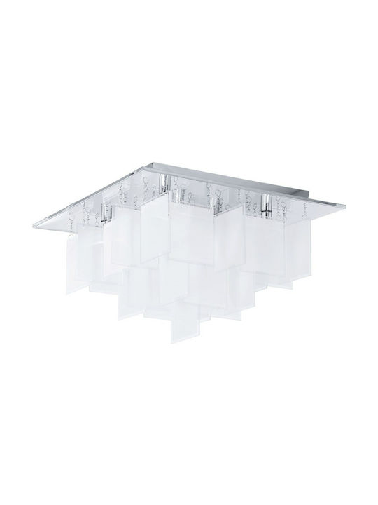 Eglo Condrada Μοντέρνα Γυάλινη Πλαφονιέρα Οροφής με Ντουί G9 σε Λευκό χρώμα 47cm