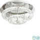 Eglo Toneria Classic Ceiling Light with Integrated LED and Crystals 55pcs Silver