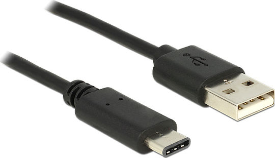 DeLock USB 2.0 Cable USB-C male - USB-A Μαύρο 0.5m 83326