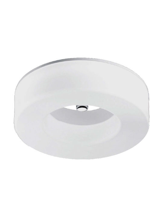 Aca Μοντέρνα Μεταλλική Πλαφονιέρα Οροφής με Ενσωματωμένο LED σε Λευκό χρώμα 33.5cm