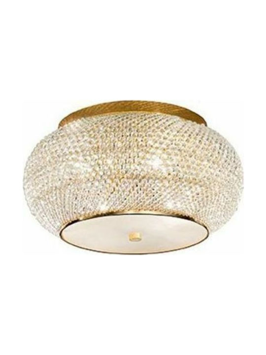 Ideal Lux Pasha PL6 Classic Ceiling Light with Socket E14 with Crystals 40pcs Gold