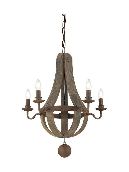 Ideal Lux Millennium Chandelier Candlestick 5xE14 Bronze 52cm 129921