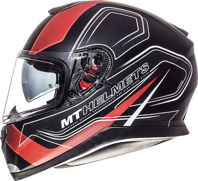 MT Thunder 3 SV Trace Full Face Helmet with Sun Visor ECE 22.05 Matt Black-Red