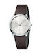 Calvin Klein Watch with Brown Rubber Strap K3M221G6