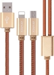 Awei CL-987 Braided USB to Lightning / micro USB 1m Cable Beige