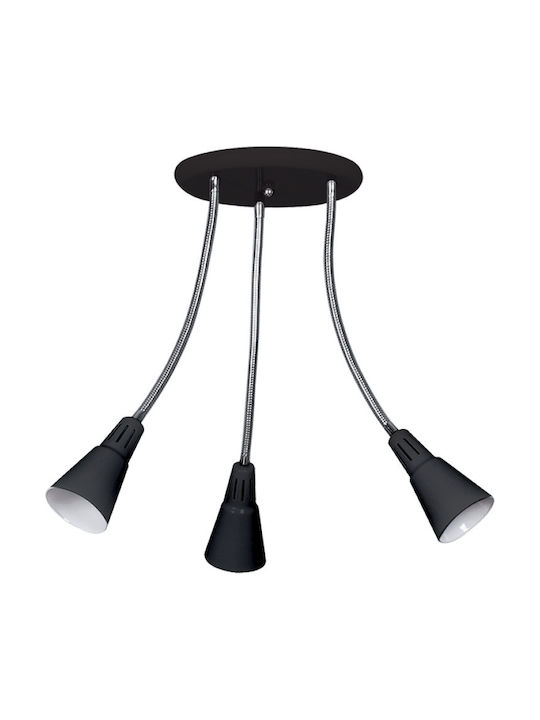 Elmark BRAD Triple Spot with Socket E14 in Black Color