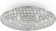 Ideal Lux King PL9 Modern Ceiling Light with Socket G9 with Crystals 53.5pcs Silver