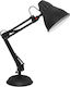 Aca Bürobeleuchtung mit klappbarem Arm für E27 Lampen 16.2x51cm in Schwarz Farbe