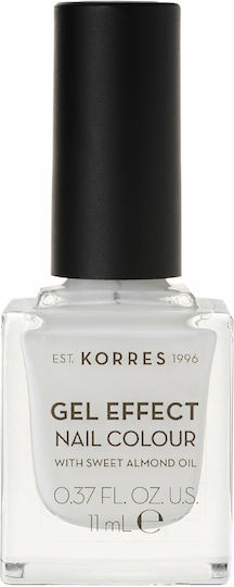 Korres Gel Effect Glossy Βερνίκι Νυχιών Μακράς Διαρκείας 1 Blanc White 11ml