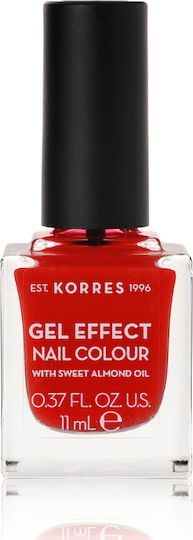 Korres Gel Effect Glossy Long Lasting Nail Polish 48 Coral Red 11ml