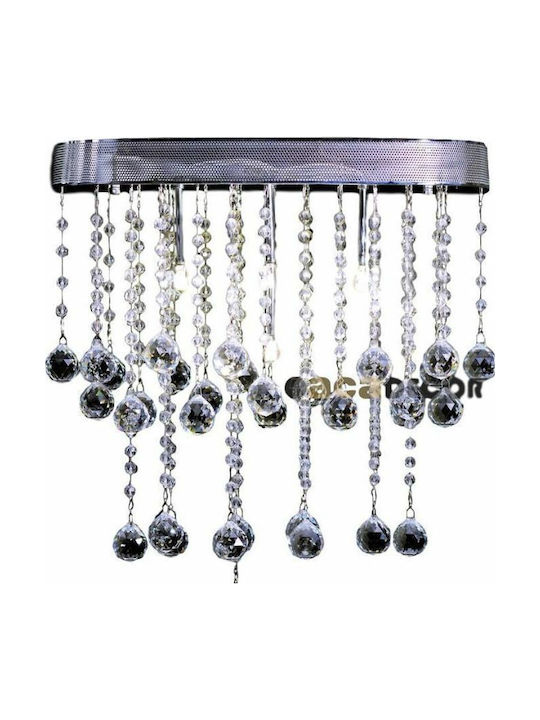 Aca Vintage Ceiling Mount Light with Socket G4 with Crystals in Silver color 50pcs