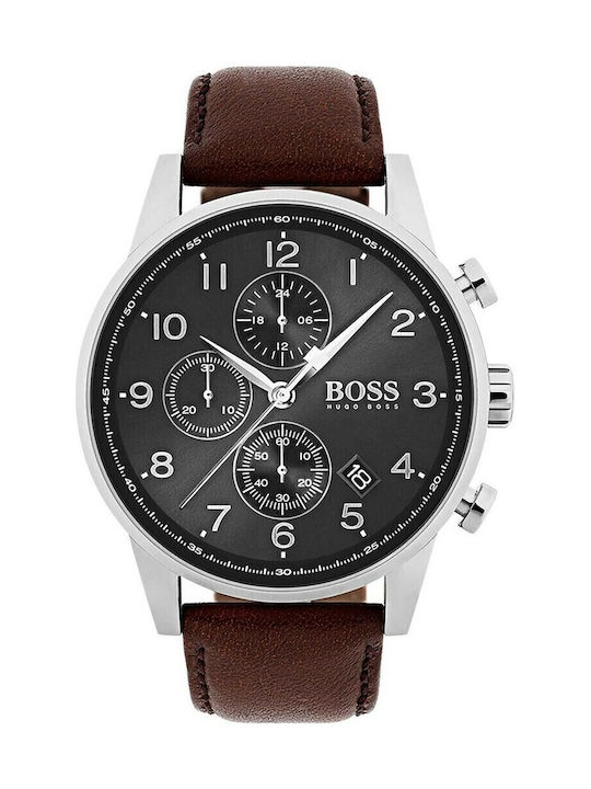 Hugo Boss Navigator Herrenuhr 44mm Chronograph Batterie mit Braun