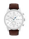 Boss Navigator Herrenuhr 43mm Chronograph Batterie mit Braun Lederarmband