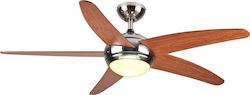 Human R52001XY1L Ceiling Fan 130cm with Light and Remote Control Brown