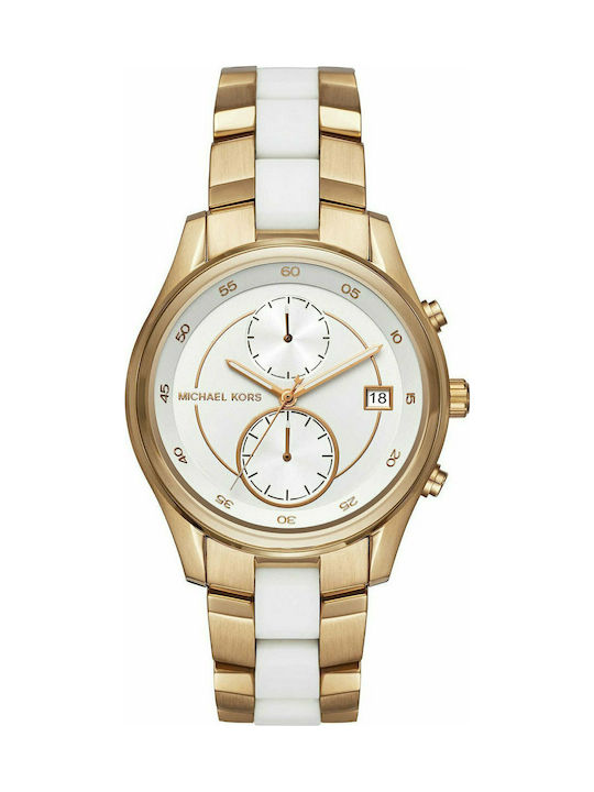 Michael Kors Briar Uhr Chronograph mit Metallarmband Gold / White