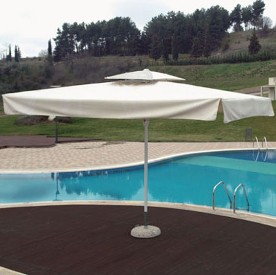 Professional Squared Aluminum White Parasol 3x2m