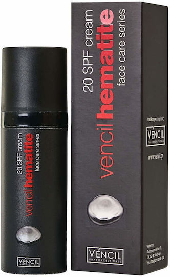 Vencil Hematite 24h Creme Gesicht Tag mit SPF20 mit Aloe Vera & Centella Asiatica 30ml