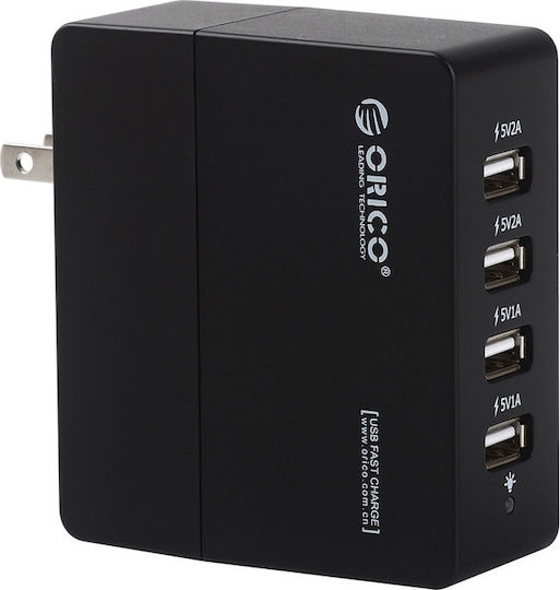 Orico Handyladegerät Ohne Kabel Schwarz (DCA-4U-BK)