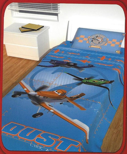 Disney Planes Kinderbettbezug Einzel Baumwolle Blau 160x240cm