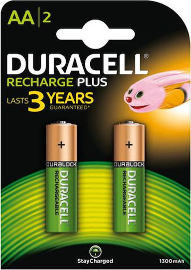 Duracell Recharge Plus Wiederaufladbare Batterien AA Ni-MH 1300mAh 1.2V 2Stück