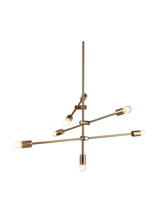 Aca Luther Pendant Chandelier for 7 Bulbs E27 Bronze