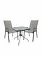 Set Dining for Small Outdoor Spaces Gray 3pcs