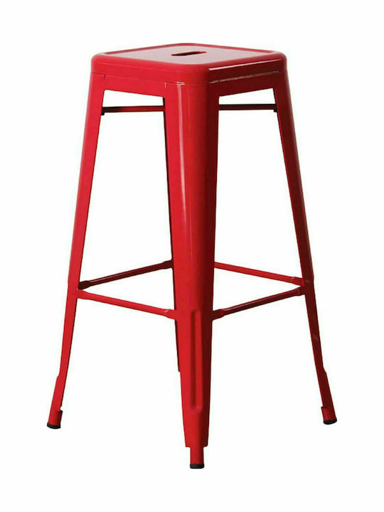 Metallic Stool for Bar Outdoor Relix Red 1pcs 4...