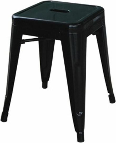 Metallischer Gartenhocker Relix Schwarz 39x39x45cm
