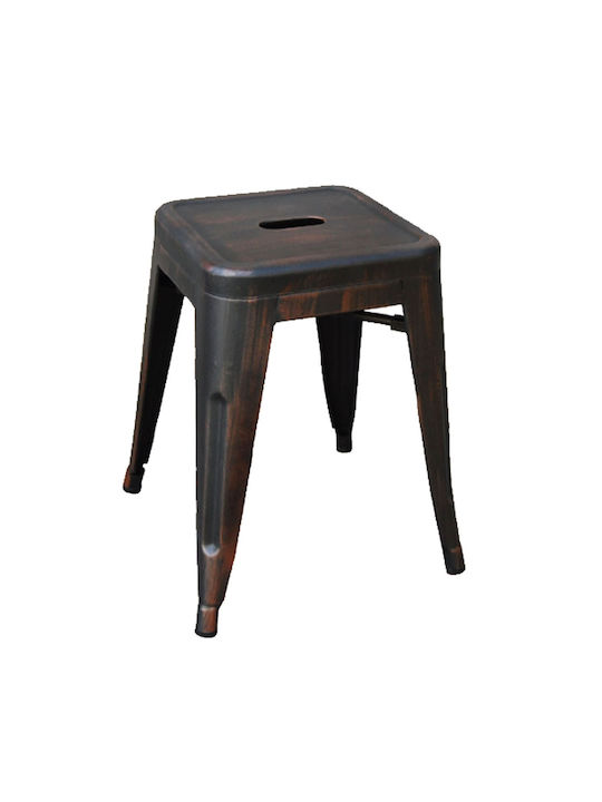 Metallic Outdoor Stool Relix Black 39x39x45cm