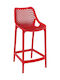 Gartenhocker für Bar Außeneinsatz aus Polypropylen Air Bar 65 Rote 44x51x95cm