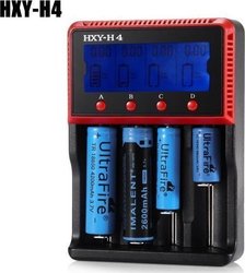 HXY-H4 Charger 4 Batteries Li-ion/Ni-Cd/Ni-MH Size AA/AAA/18650/16340/14500