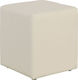 Stool For Living Room Upholstered with Leatherette Club Ecru 37x37x42cm