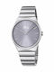Lotus Watches Γυναικείο Ρολόι Μπαταρίας με Ασημί Μεταλλικό Μπρασελέ