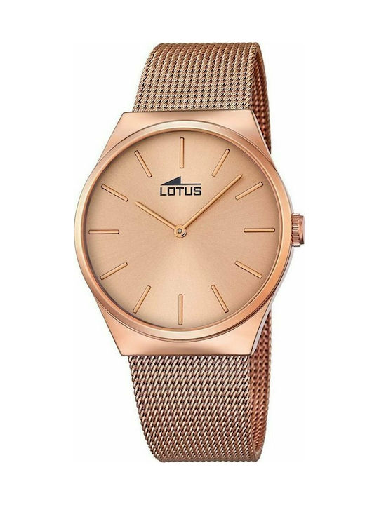 Lotus Watches Часовник с Розово злато Метална Г...