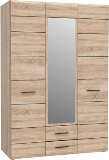 Ușă triplă cu Oglindă Solo 136x58x197cm Sonoma Wenge