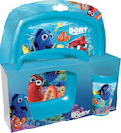 Feeding Set Finding Dory made of Plastic Blue 3pcs