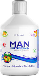 Swedish Nutra Man Multivitamin Multivitamin für Energie, Stärkung des Immunsystems & das Nervensystem Orange 500ml