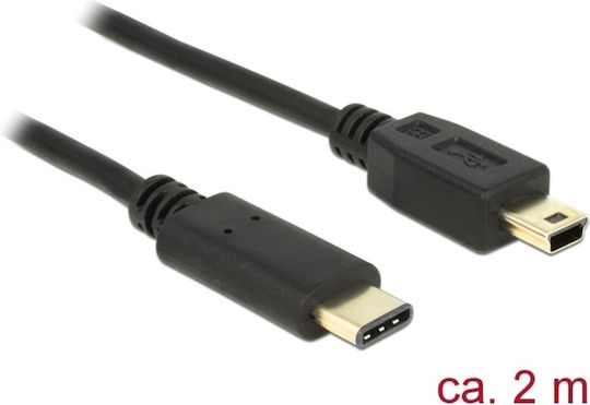 DeLock DeLock USB Typ-C Kabel USB 2.0 Männlich Mini-USB-B Schwarz 2m 83336