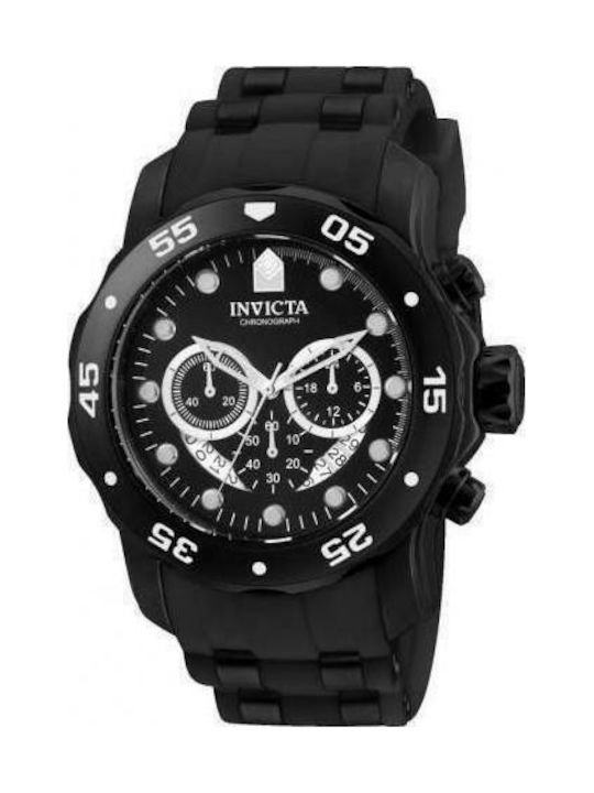 Invicta Watch Chronograph Battery with Black Rubber Strap 6986