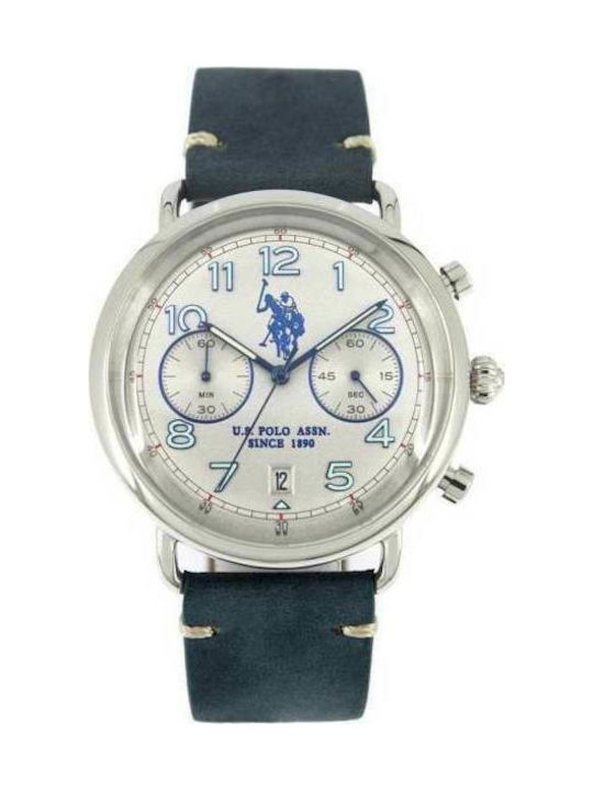 U.S. Polo Assn. Watch Battery with Blue Leather Strap USP4539SL