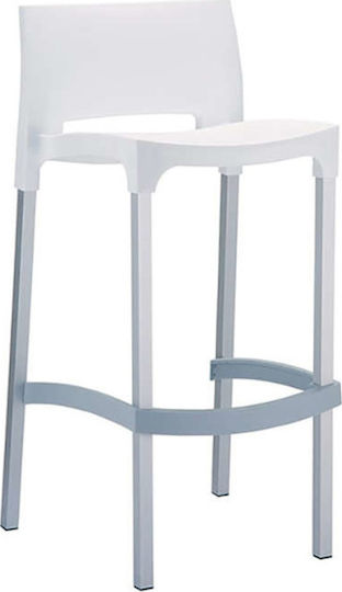 Σκαμπό Μπαρ από Πολυπροπυλένιο Gio White 39x45x75cm Σκαμπό Μπαρ από Πολυπροπυλένιο Gio White 39x45x75cm