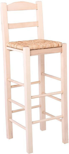 Hocker Bar mit Rückenlehne Korbweide Sifnos Beech Abbafo 35x35x76cm
